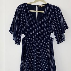 Navy blue polka dot dress